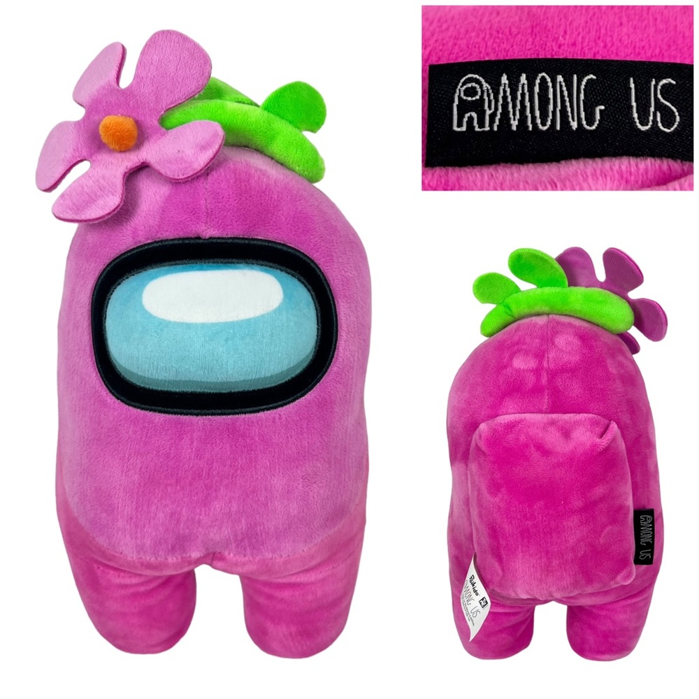 Toikido Among Us Pink 12" Plush Flower Authentic Official Toy Factory EUC